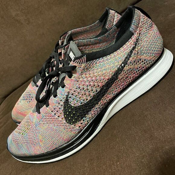 NIKE FLYKNIT RACER MULTICOLOR Rainbow MENS 11.5 US 526628-004 Version 1 2013
